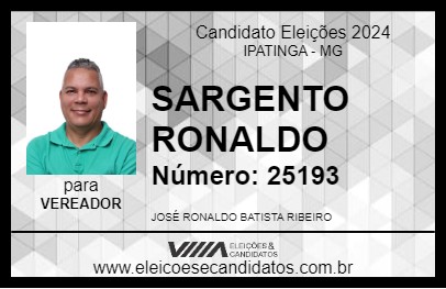 Candidato SARGENTO RONALDO 2024 - IPATINGA - Eleições