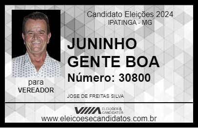 Candidato JUNINHO GENTE BOA 2024 - IPATINGA - Eleições