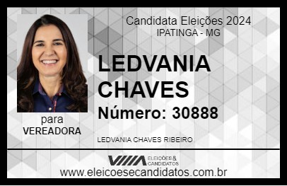 Candidato LEDVANIA CHAVES 2024 - IPATINGA - Eleições