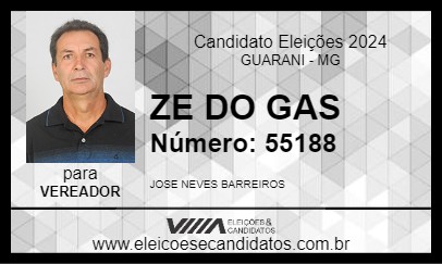 Candidato ZE DO GAS 2024 - GUARANI - Eleições