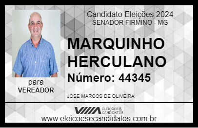 Candidato MARQUINHO HERCULANO 2024 - SENADOR FIRMINO - Eleições