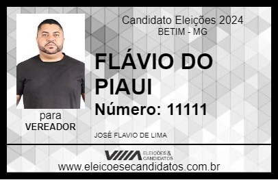 Candidato FLÁVIO DO PIAUI 2024 - BETIM - Eleições