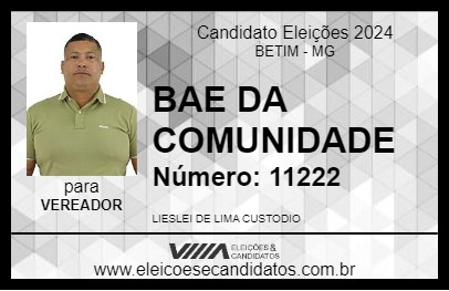 Candidato BAE DA COMUNIDADE 2024 - BETIM - Eleições