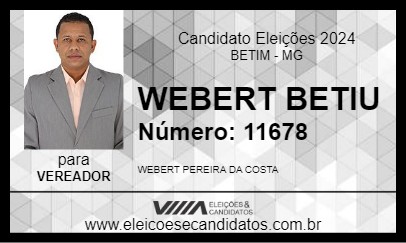 Candidato WEBERT BETIU 2024 - BETIM - Eleições