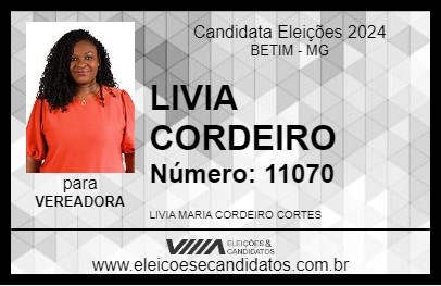 Candidato LIVIA CORDEIRO 2024 - BETIM - Eleições