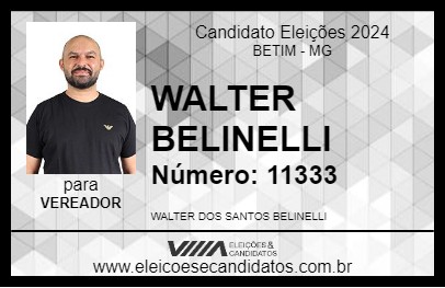 Candidato WALTER BELINELLI 2024 - BETIM - Eleições