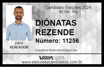 Candidato DIÔNATAS REZENDE 2024 - BETIM - Eleições