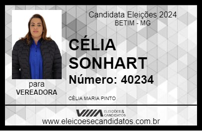 Candidato CÉLIA SONHART 2024 - BETIM - Eleições