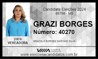 Candidato GRAZI BORGES 2024 - BETIM - Eleições