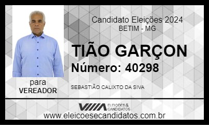 Candidato TIÃO GARÇON 2024 - BETIM - Eleições