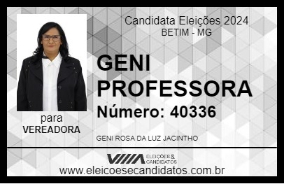 Candidato GENI PROFESSORA 2024 - BETIM - Eleições