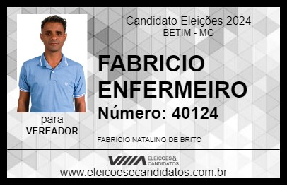 Candidato FABRICIO ENFERMEIRO 2024 - BETIM - Eleições