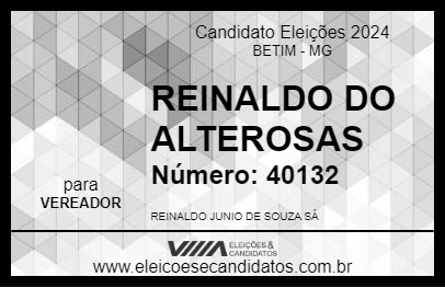 Candidato REINALDO DO ALTEROSAS 2024 - BETIM - Eleições