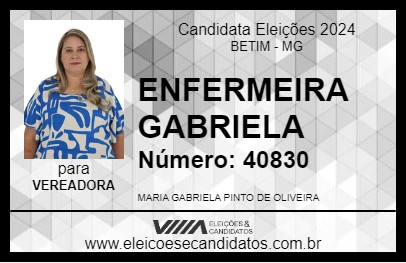 Candidato ENFERMEIRA GABRIELA 2024 - BETIM - Eleições