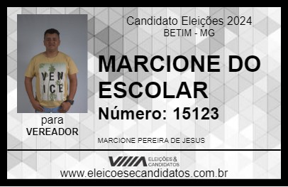 Candidato MARCIONE DO ESCOLAR 2024 - BETIM - Eleições