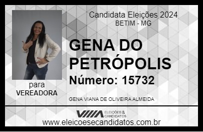 Candidato GENA DO PETRÓPOLIS 2024 - BETIM - Eleições