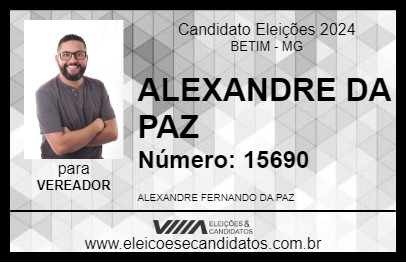 Candidato ALEXANDRE DA PAZ 2024 - BETIM - Eleições