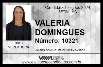 Candidato VALERIA DOMINGUES 2024 - BETIM - Eleições