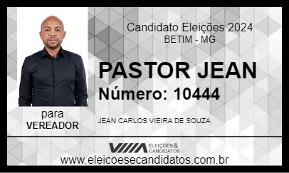 Candidato PASTOR JEAN 2024 - BETIM - Eleições