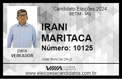 Candidato IRANI MARITACA 2024 - BETIM - Eleições