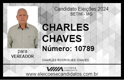 Candidato CHARLES CHAVES 2024 - BETIM - Eleições