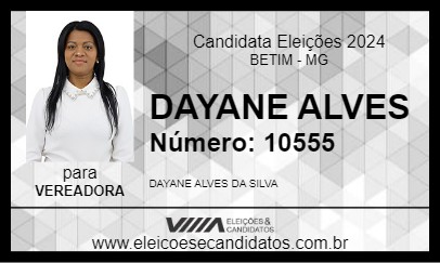 Candidato DAYANE ALVES 2024 - BETIM - Eleições