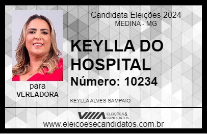 Candidato KEYLLA DO HOSPITAL 2024 - MEDINA - Eleições