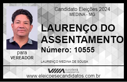 Candidato LAURENÇO DO ASSENTAMENTO 2024 - MEDINA - Eleições