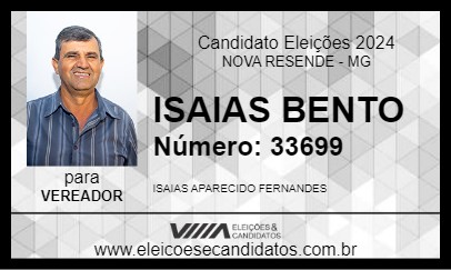 Candidato ISAIAS BENTO 2024 - NOVA RESENDE - Eleições