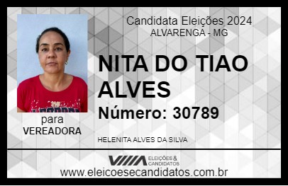 Candidato NITA DO TIAO ALVES 2024 - ALVARENGA - Eleições