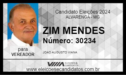 Candidato ZIM MENDES 2024 - ALVARENGA - Eleições