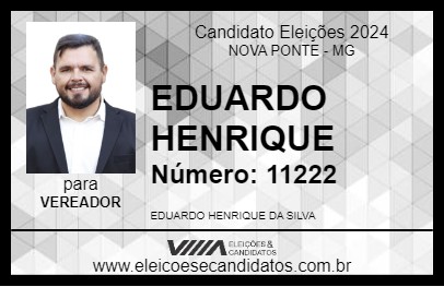 Candidato EDUARDO HENRIQUE 2024 - NOVA PONTE - Eleições