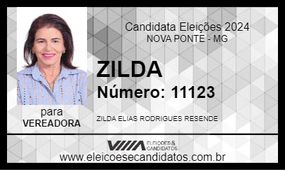 Candidato ZILDA 2024 - NOVA PONTE - Eleições