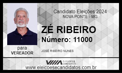 Candidato ZÉ RIBEIRO 2024 - NOVA PONTE - Eleições