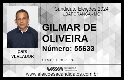 Candidato GILMAR DE OLIVEIRA 2024 - UBAPORANGA - Eleições