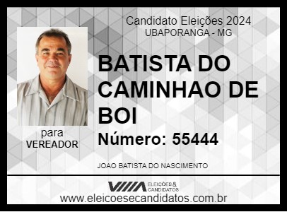 Candidato BATISTA DO CAMINHAO DE BOI 2024 - UBAPORANGA - Eleições