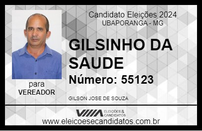 Candidato GILSINHO DA SAUDE 2024 - UBAPORANGA - Eleições