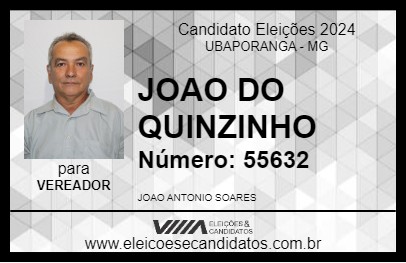 Candidato JOAO DO QUINZINHO 2024 - UBAPORANGA - Eleições