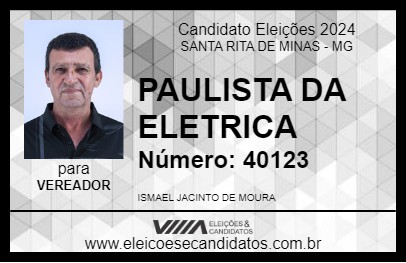 Candidato PAULISTA DA ELETRICA 2024 - SANTA RITA DE MINAS - Eleições