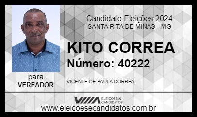 Candidato KITO CORREA 2024 - SANTA RITA DE MINAS - Eleições