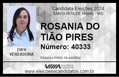 Candidato ROSANIA DO TIÃO PIRES 2024 - SANTA RITA DE MINAS - Eleições