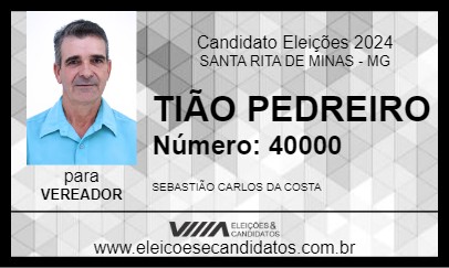 Candidato TIÃO PEDREIRO 2024 - SANTA RITA DE MINAS - Eleições