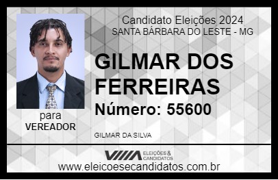 Candidato GILMAR DOS FERREIRAS 2024 - SANTA BÁRBARA DO LESTE - Eleições