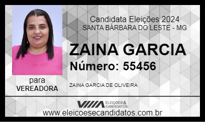 Candidato ZAINA GARCIA 2024 - SANTA BÁRBARA DO LESTE - Eleições