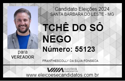 Candidato TCHÊ NETO DO SÔ NEGO 2024 - SANTA BÁRBARA DO LESTE - Eleições