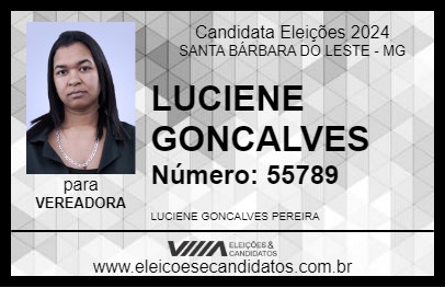 Candidato LUCIENE GONCALVES 2024 - SANTA BÁRBARA DO LESTE - Eleições