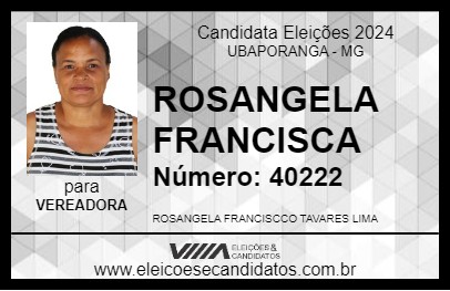 Candidato ROSANGELA FRANCISCA 2024 - UBAPORANGA - Eleições