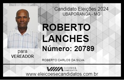 Candidato ROBERTO LANCHES 2024 - UBAPORANGA - Eleições