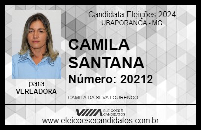 Candidato CAMILA SANTANA 2024 - UBAPORANGA - Eleições