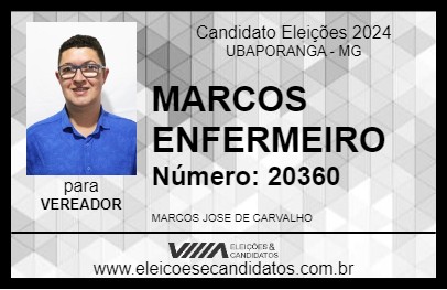 Candidato MARCOS ENFERMEIRO 2024 - UBAPORANGA - Eleições